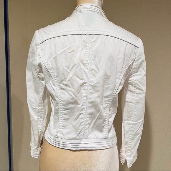 White House Black Market White Cropped Blazer with Button Accents - Picture 3 of 4